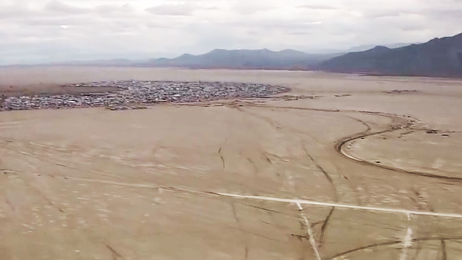 views of burning man from the air...