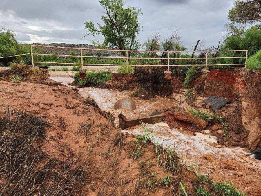 A portion of the Virgin River North Trail, just east of River Road, was damaged by the heavy rains....