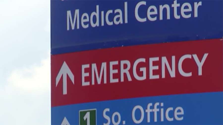 A sign in front of Intermountain Hospital indicating where emergency patients should go. (KSL TV)...
