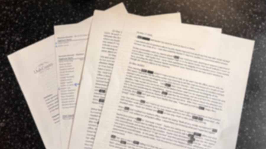 Blurred images of information obtained by KSL NewsRadio by a government records request. (Simone Se...