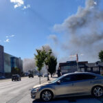 A car erupted into flames in West Valley and caught a second car on fire on Thursday, Sept. 7, 2023. (Courtesy Lou Lopez)