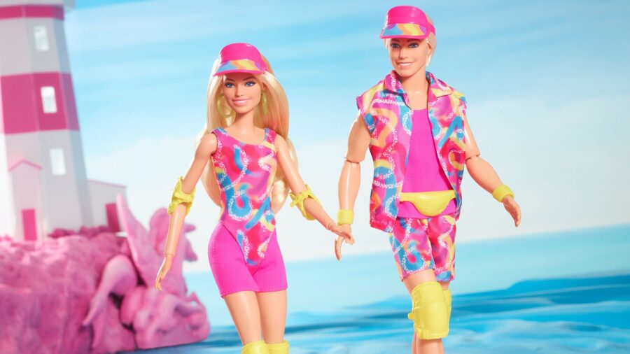 'Barbie The Movie' Ken and Barbie dolls in inline skating outfits.
Mandatory Credit:	Courtesy Matte...