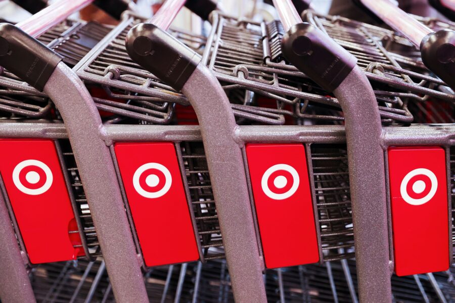 A Target logo is seen on shopping carts at a Target store in Manhattan, New York City, in November ...