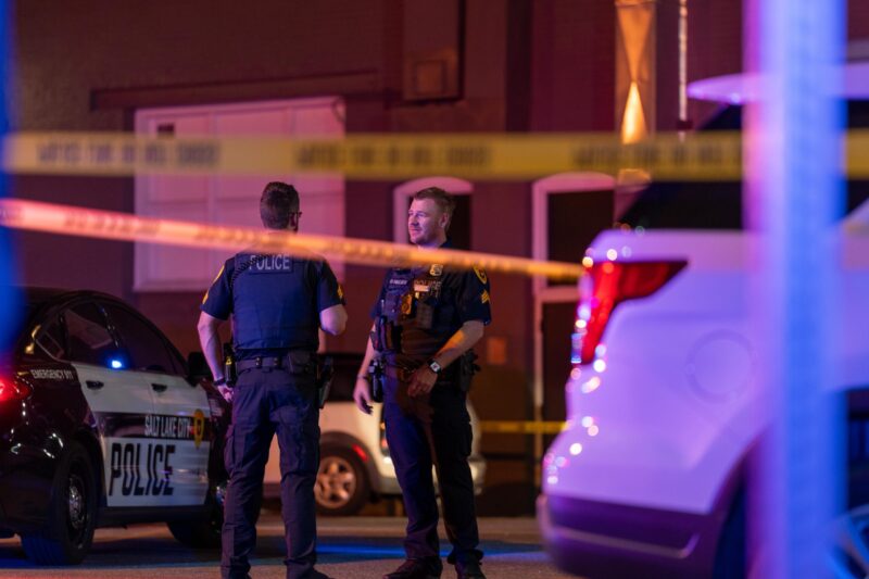 Investigators at the scene of a shooting in Downtown Salt Lake City on early morning Sunday Sept. 3. ( SLPD) 