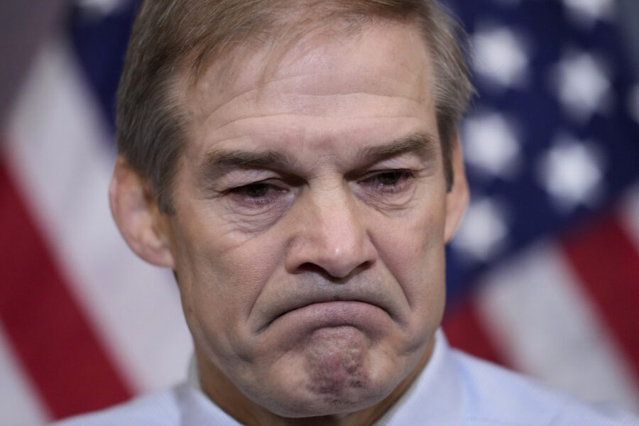 Rep. Jim Jordan, R-Ohio, House Judiciary chairman and staunch ally of Donald Trump, meets with repo...