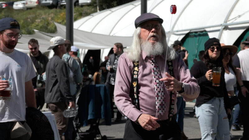 Dale Myrberg at Snowbird's Oktoberfest, entertaining crowds for his 35th year. (Peter Rosen, KSL TV)