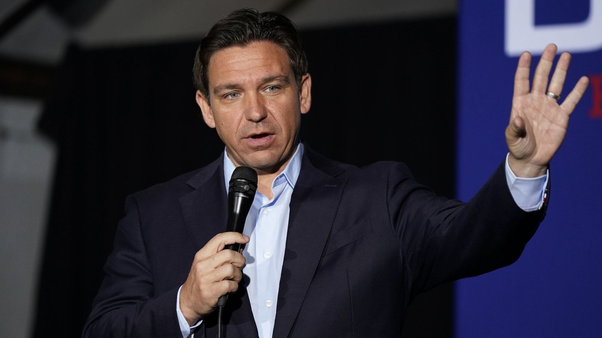 Florida Gov. Ron DeSantis, seen here on October 14, said Saturday that the US should not accept ref...