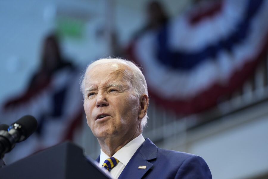 FILE - President Joe Biden speaks about his administration's economic agenda during an event at Pri...