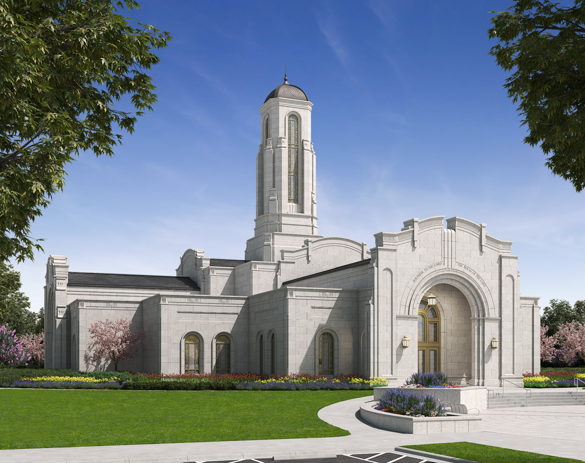 Exterior image of the Modesto California Temple. Photo credit: The Church of Jesus Christ of Latter...