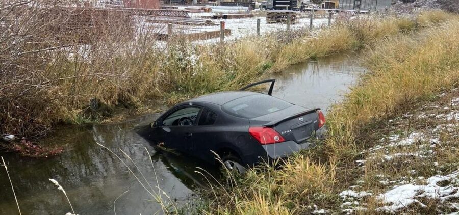 Officers responded to a car in a canal just after noon on Thursday....