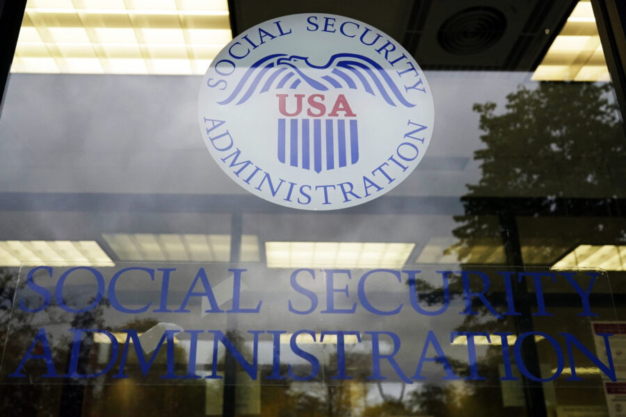 FILE - The U.S. Social Security Administration office is seen in Mount Prospect, Ill., Oct. 12, 202...