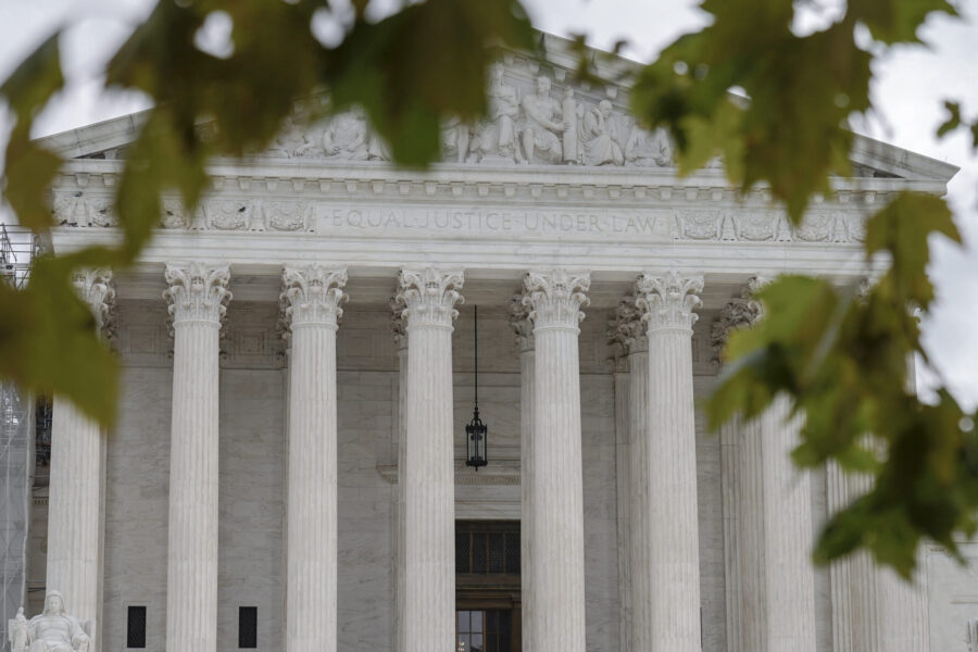 FILE - The U.S. Supreme Court is seen, Oct. 5, 2023, in Washington. (AP Photo/Mariam Zuhaib, File)...