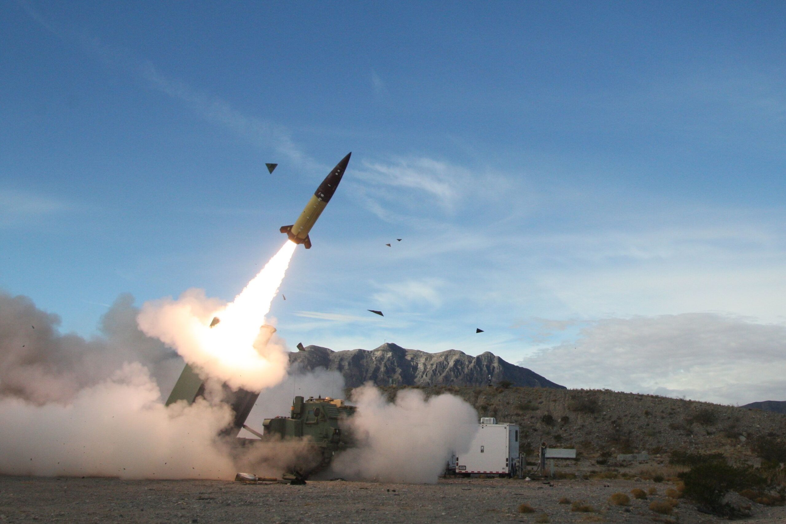 An early version of an Army Tactical Missile System is tested Dec. 14, 2021, at White Sands Missile...