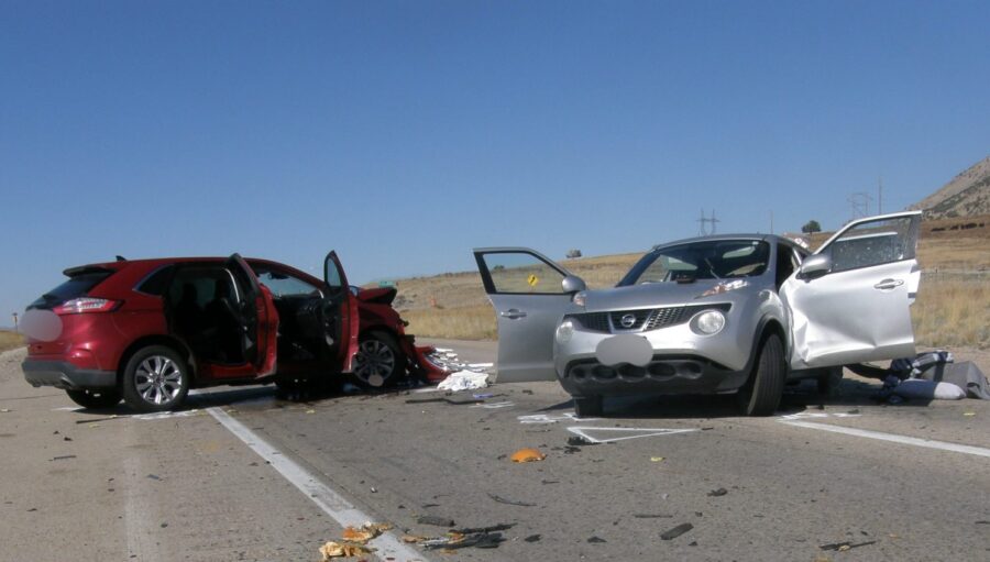 A two car crash on I-15 caused the death of one and injuries to five. (Department of Public Safety)...