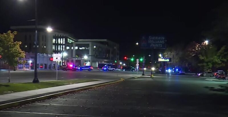 500 West and Center Street in Provo after a pedestrian was hit and killed. (KSL TV)