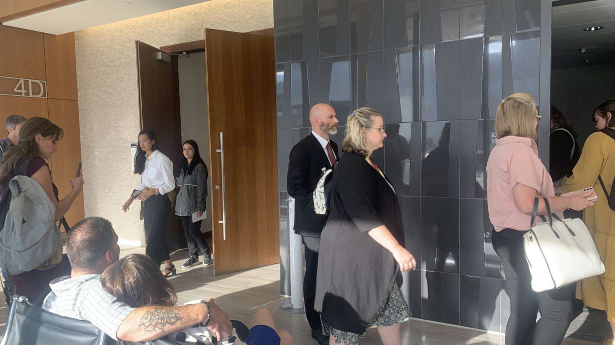Kevin Franke and his attorneys walk into a conference room following a juvenile court hearing on Se...