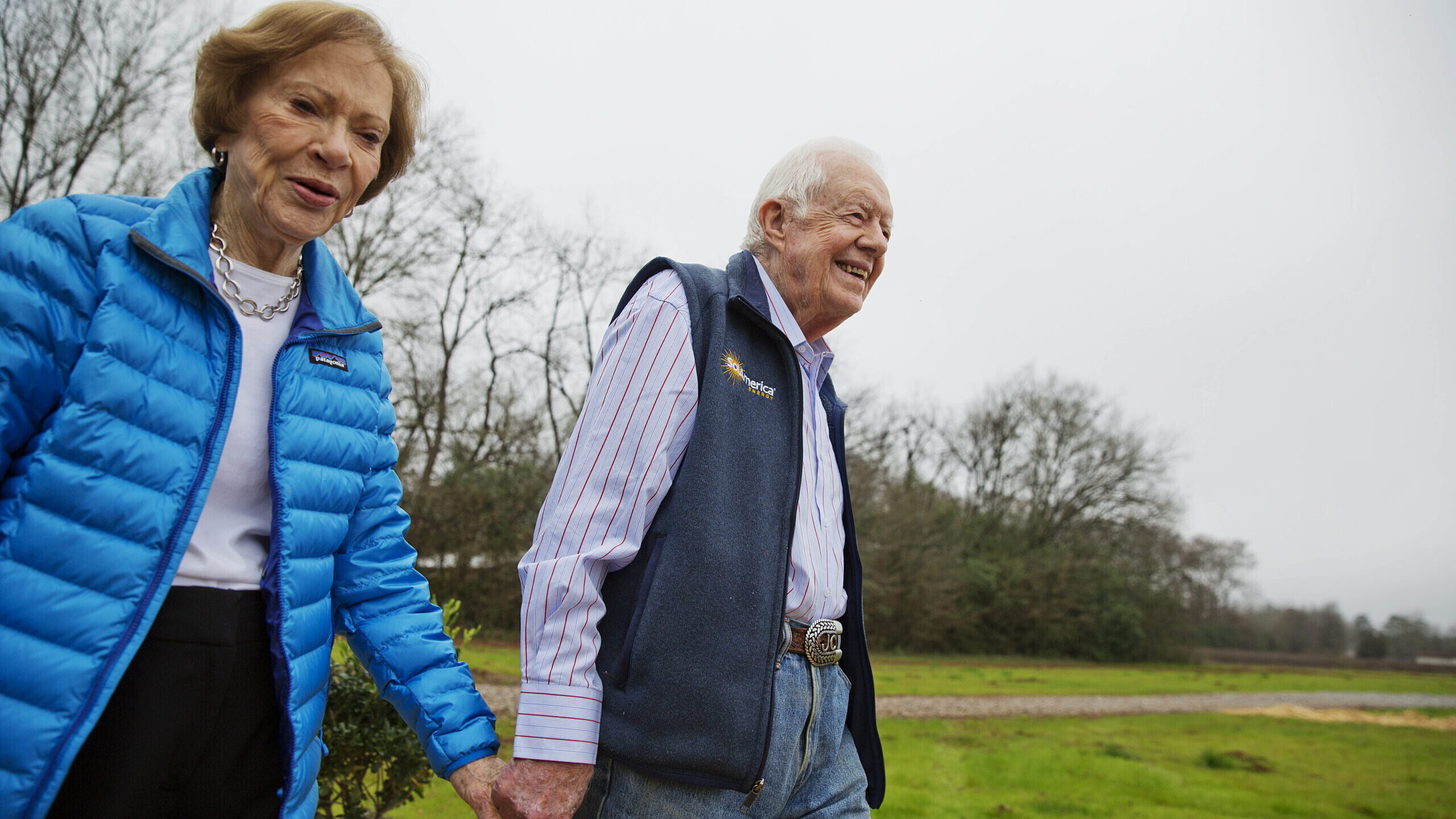 FILE - In this Feb. 8, 2017, file photo former President Jimmy Carter, right, and his wife Rosalynn...