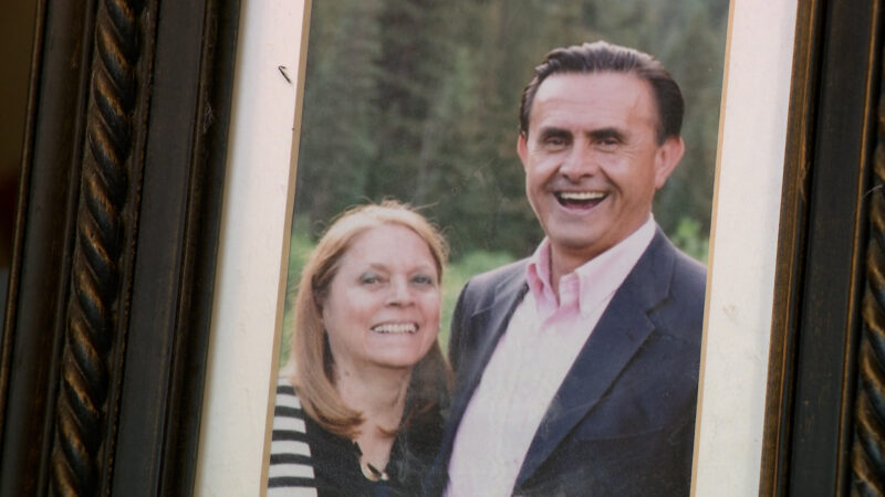 A photo of Adriana Guerra Sepulveda and her husband in their home. (Greg Anderson, KSL TV)