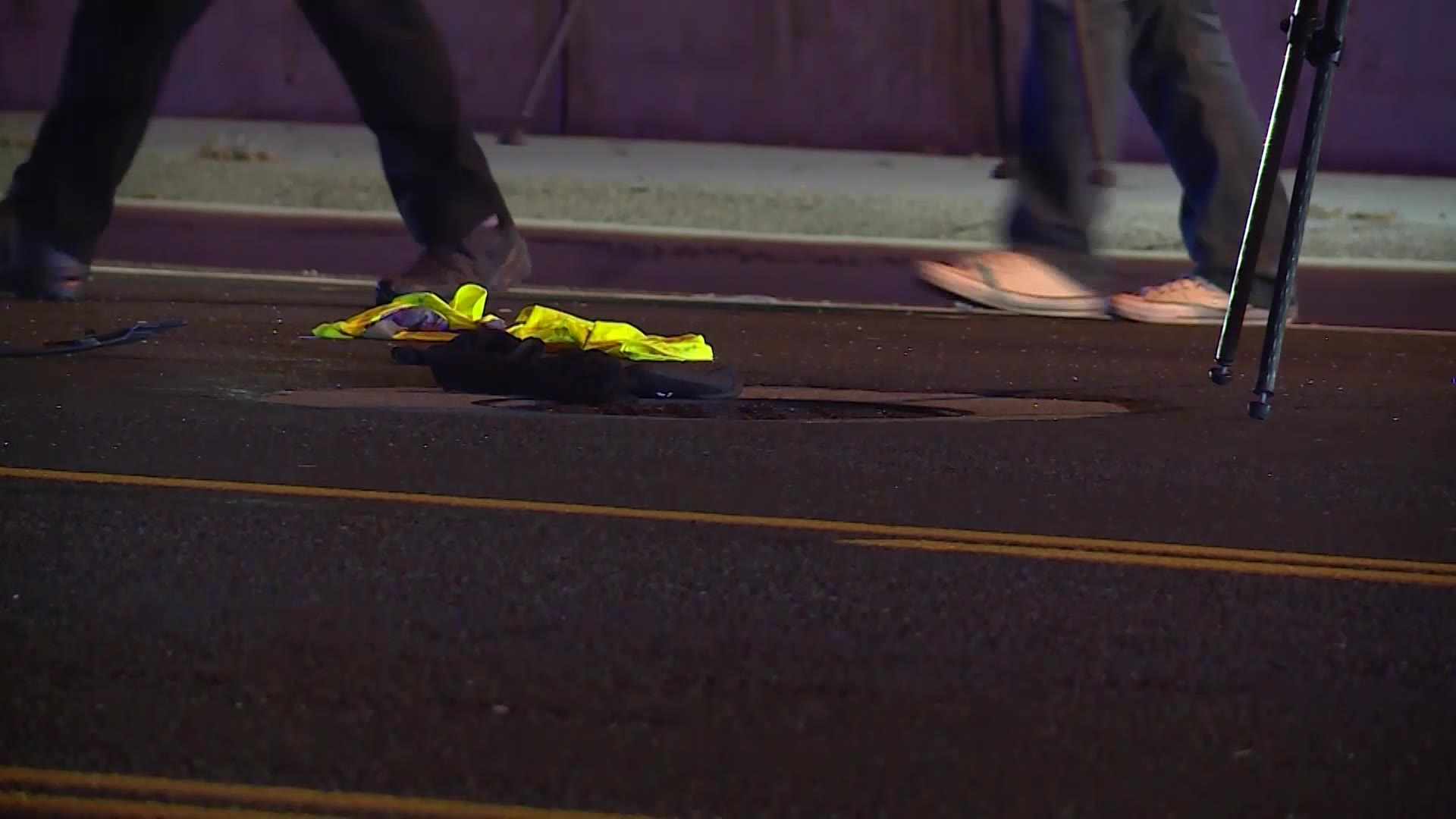 (FILE) A reflective vest on the ground after an accident involving a pedestrian and car. (KSL TV)...