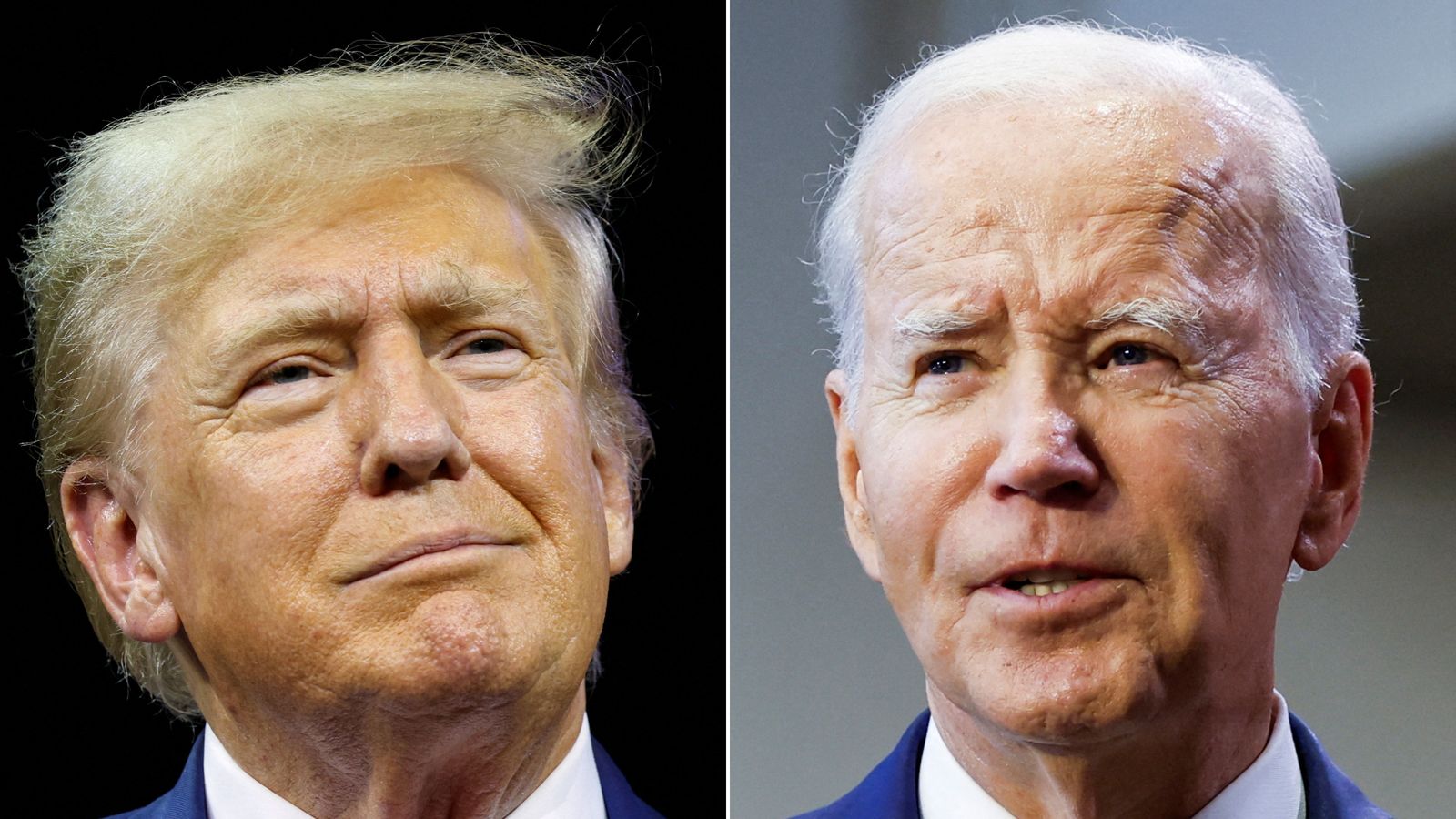 Former President Donald Trump holds an edge over President Joe Biden in a series of hypothetical ma...