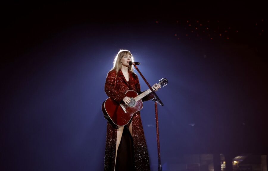 Taylor Swift performing in March. Her album "Midnights" is eligible for Grammy consideration this y...