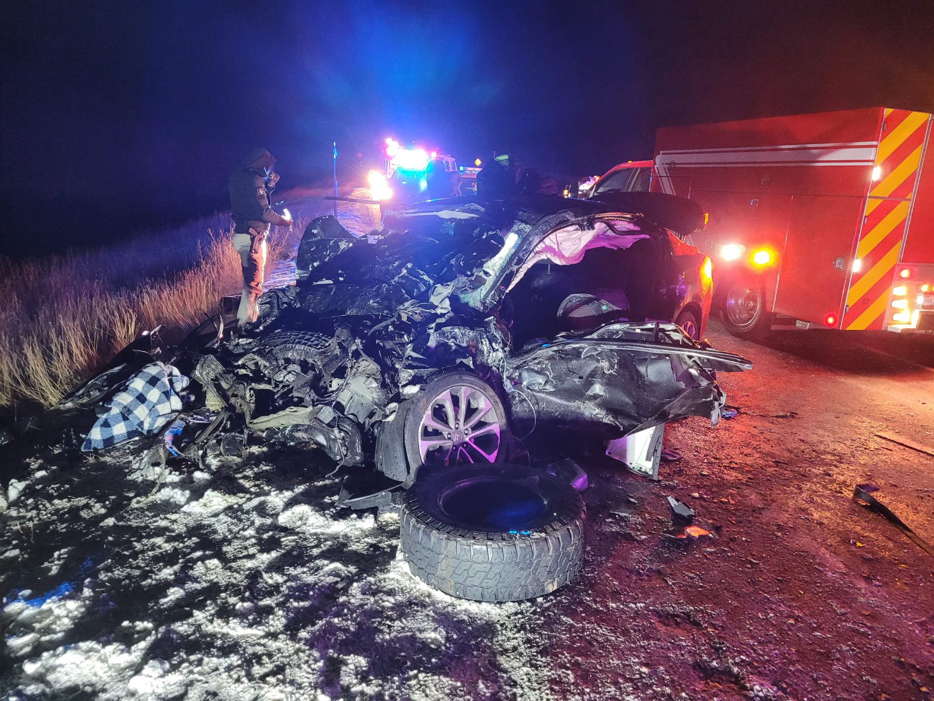 Two people were killed and another person was hospitalized in a crash on U.S. Highway 40 Friday. (U...