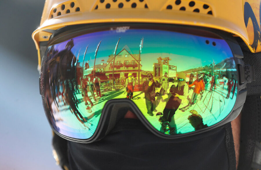 Shaydar Edelmann directs skiers in the lift line as as Park City Mountain Resort in Park City opens...