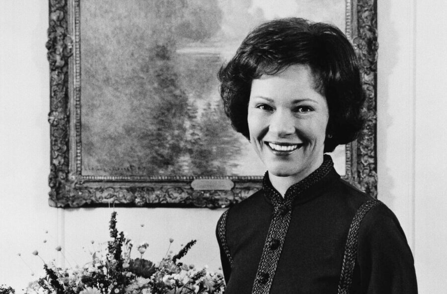This photo provided by the White House is the official portrait of first lady Rosalynn Carter in th...