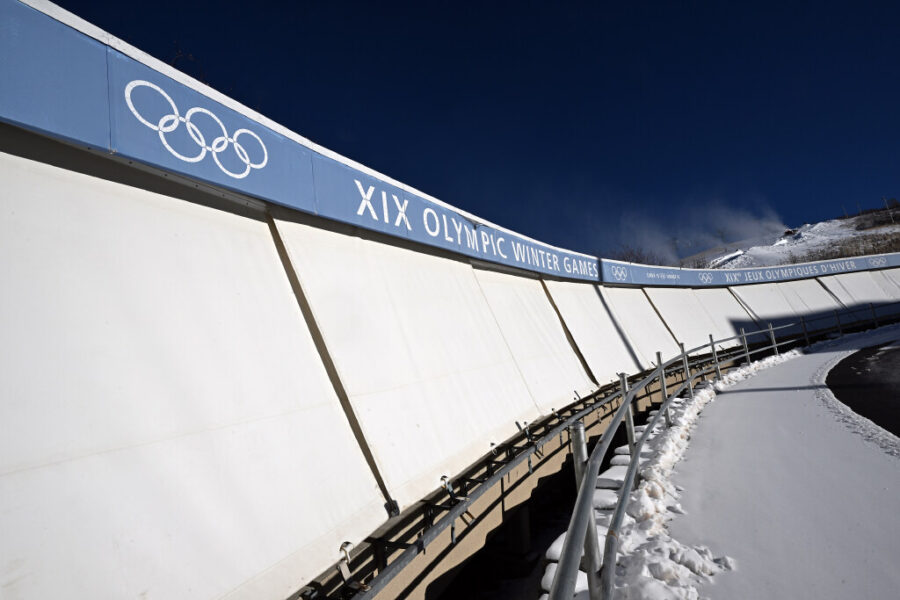 One of the banked corners of the sliding track at the Utah Olympic Park in Park City on Monday, Nov...