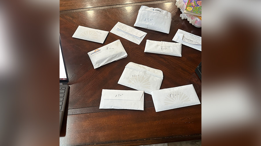 The envelopes found by Rhett Hickman, Cael Cypers. and Cord Cypers....