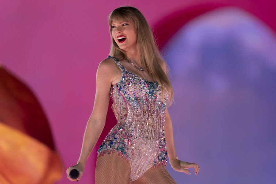 FILE - Taylor Swift performs during "The Eras Tour" in Nashville, Tenn., May 5, 2023.  (AP Photo, G...