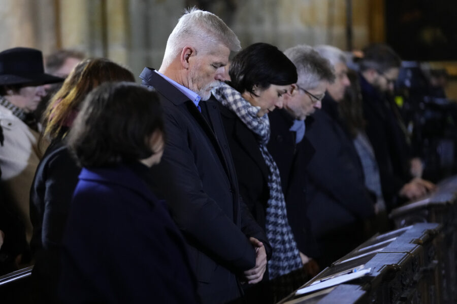 President of the Czech Republic Petr Pavel attends memorial service for the victims of Philosophica...