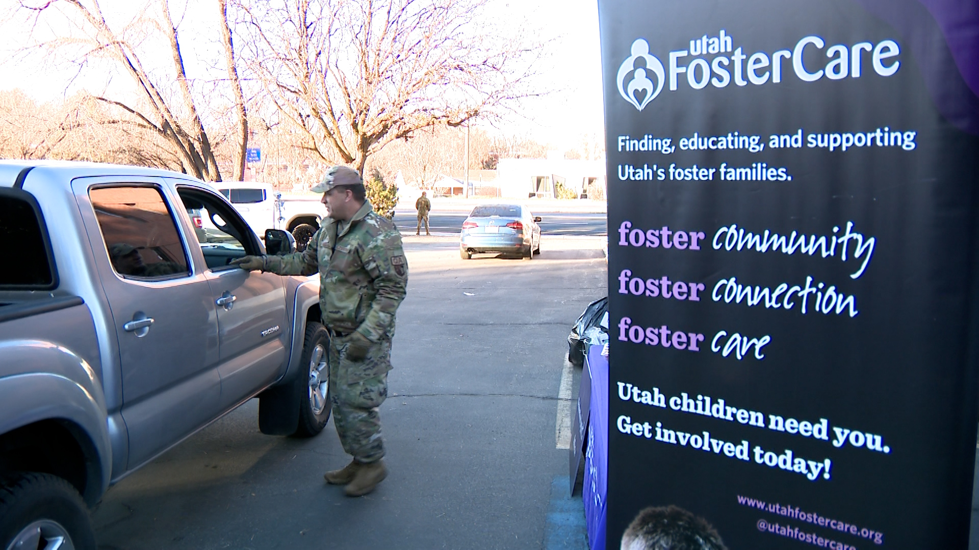 Hill Air Force Base airmen arriving at Ogden's foster care to get ready for their deliveries....