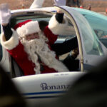 Santa arriving at the hangar by airplane. (KSL TV)