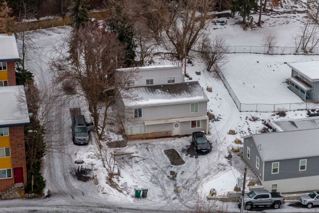 FILE: In this aerial view, the home where University of Idaho students Ethan Chapin, Xana Kernodle,...