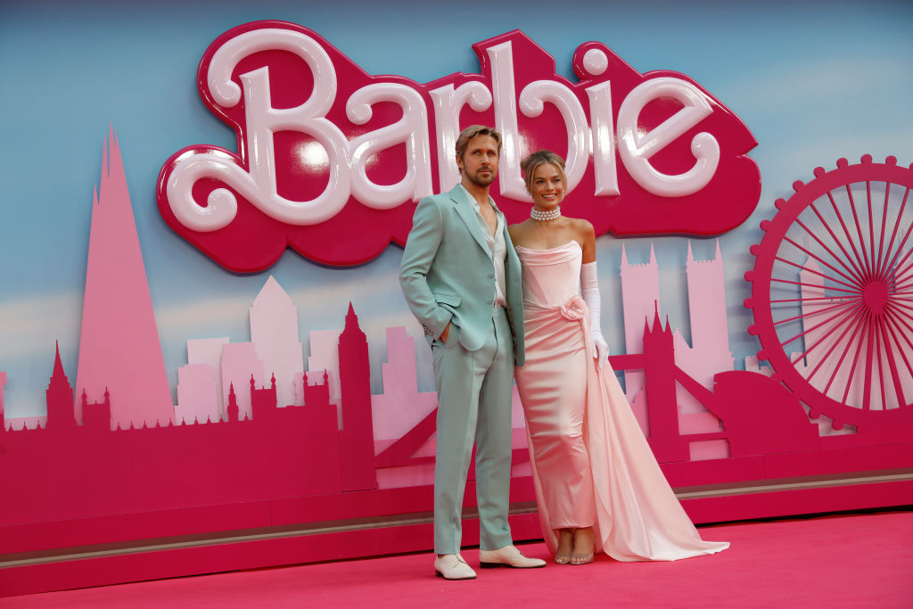 FILE: Ryan Gosling and Margot Robbie attend The European Premiere Of "Barbie" at Cineworld Leiceste...