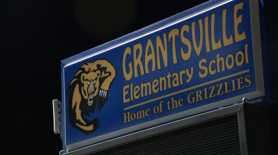 The Grantsville Elementary School sign...
