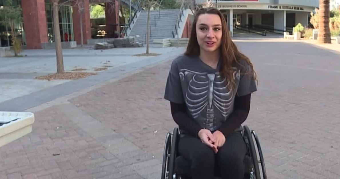 In the midst of Wednesday's shooting at UNLV, one student found herself in a particularly challengi...