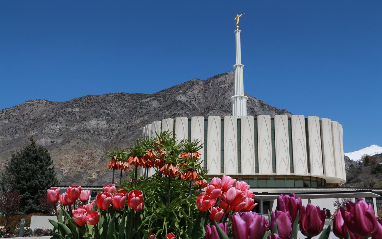 The Provo Utah Temple of the Church of Jesus Christ of Latter-day Saints. (Courtesy Church of Jesus...