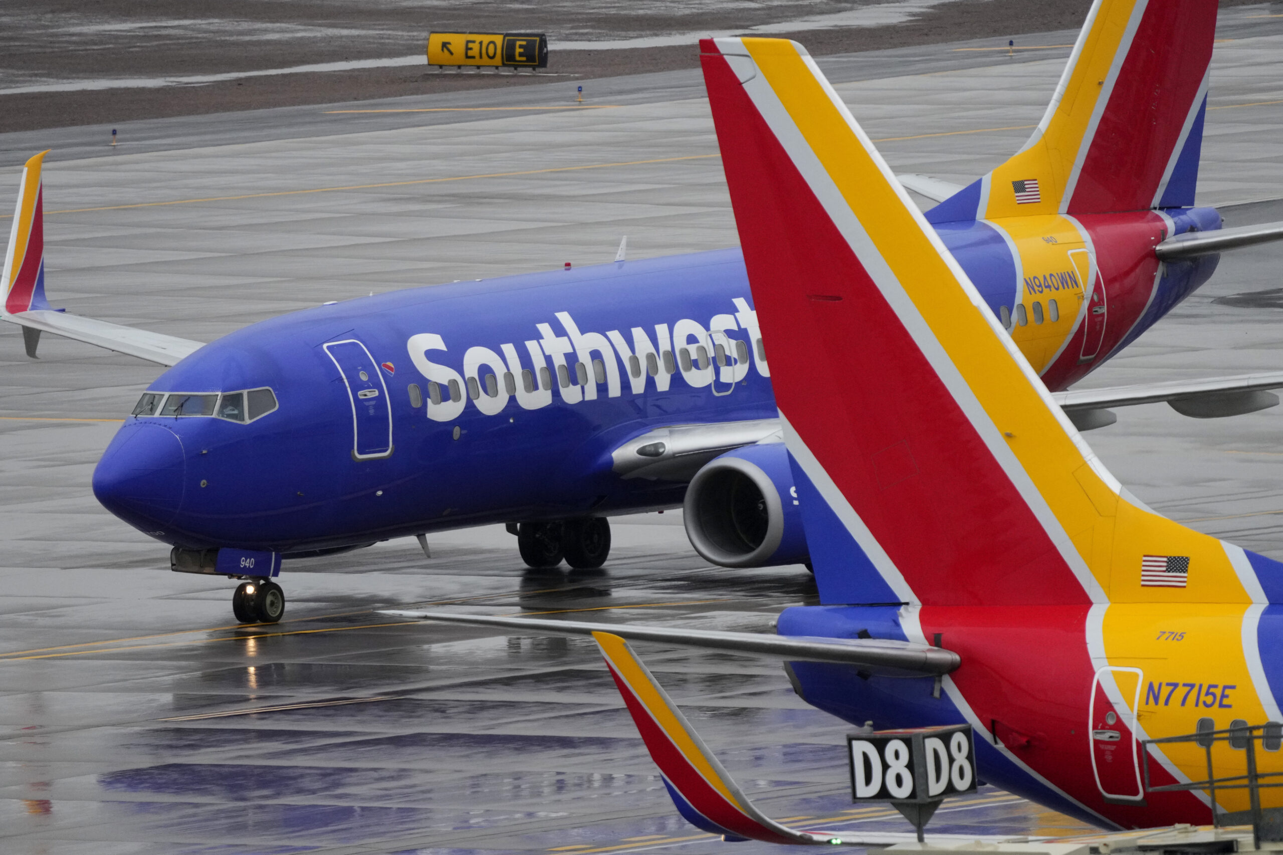 FILE - A Southwest Airlines jet arrives at Sky Harbor International Airport in Phoenix on Dec. 28, ...