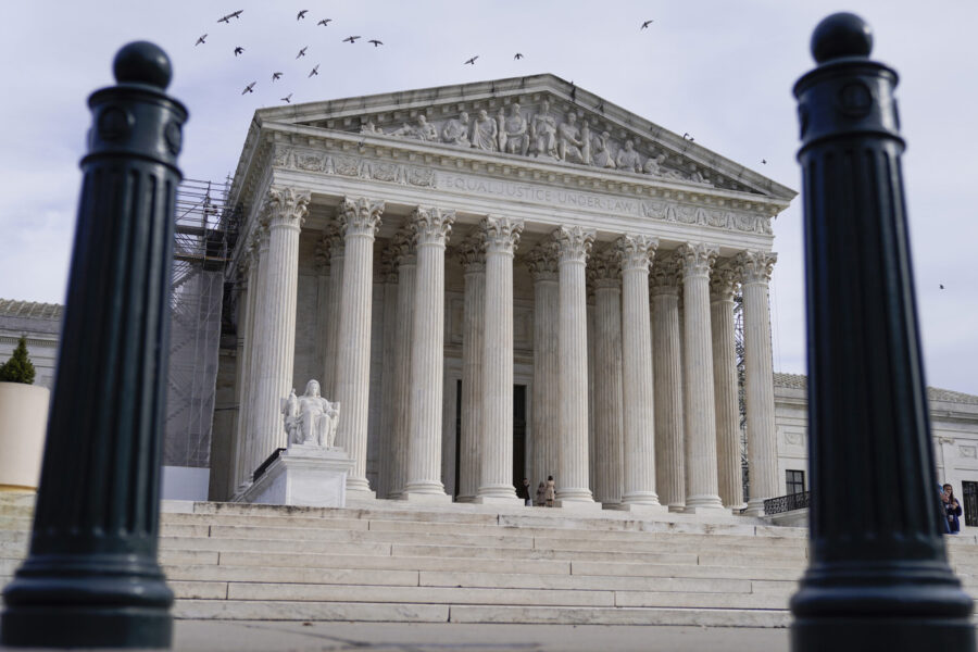 FILE - The U.S. Supreme Court is seen, Nov. 15, 2023, in Washington. (AP Photo/Mariam Zuhaib, File)...