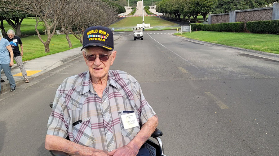WII veteran Ed Carroll at Pearl Harbor. (Courtesy: Ed Carroll)...