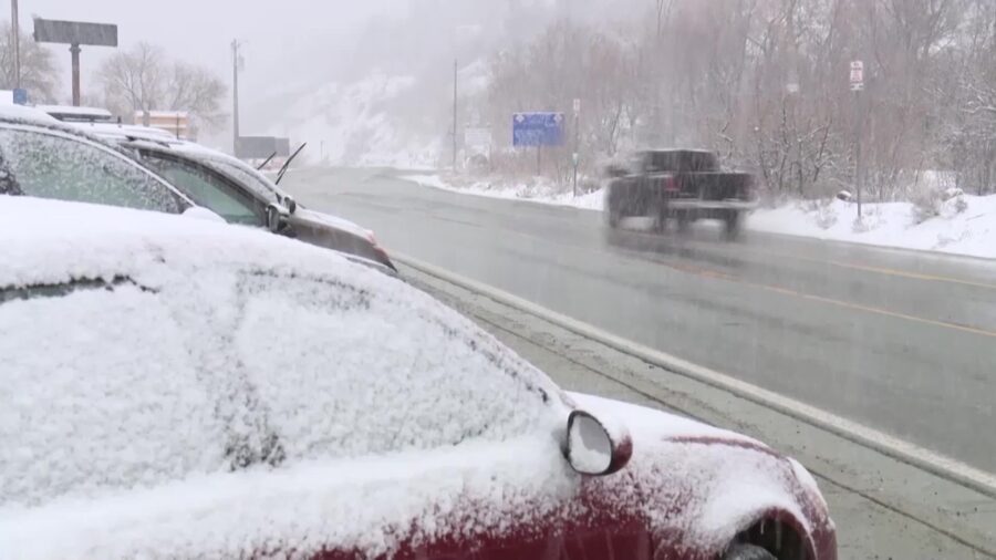 (FILE) - Cars on a snowy road in a canyon. More snow is on its way to Utah on Saturday night. (KSL ...