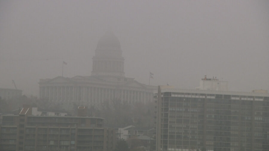 Salt Lake City's capitol building through a dense layer of fog and smog on Dec. 18, 2023. (KSL TV)...