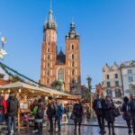 Krakow Christmas market, held in Rynek Glowny near St. Mary's Basilica, draws in big crowds every year. Mandatory Credit:	Matyas Rehak/Alamy Stock Photo