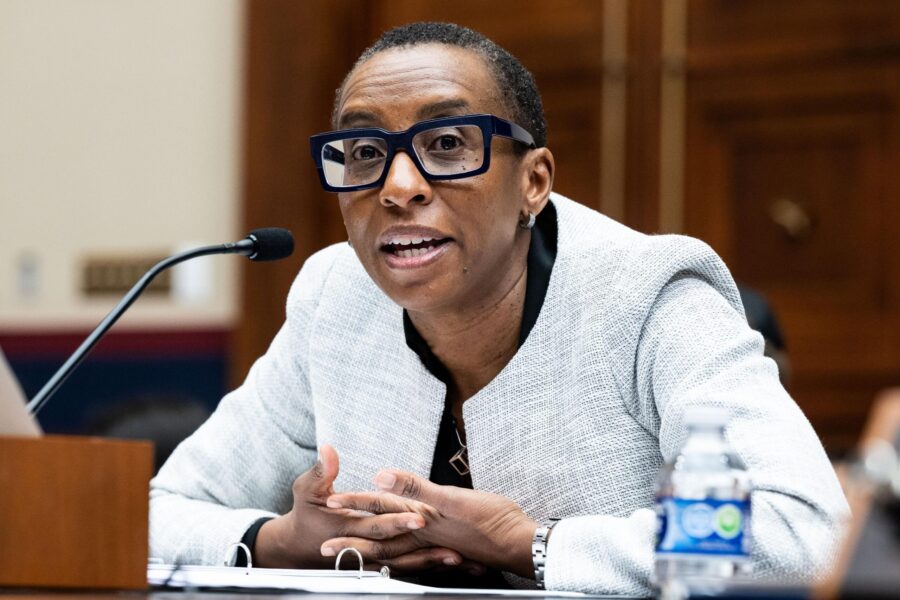 Claudine Gay, President, Harvard University, speaking at a House Committee on Education and the Wor...