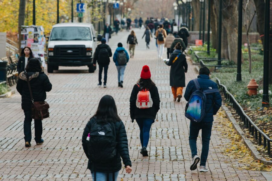 Students on the University of Pennsylvania campus in Philadelphia on December 8.
Mandatory Credit:	...