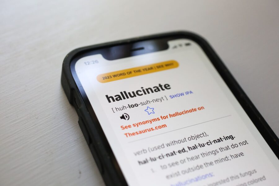 Dictionary.com's word of the year is "hallucinate," referring to the tendency of artificial intelli...