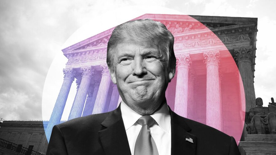 The Supreme Court justices face several disputes over the fate of GOP frontrunner Donald Trump. (Ph...