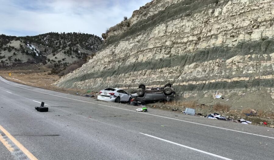 A crash injures two people on U.S. Highway 6. (Utah Highway Patrol)...